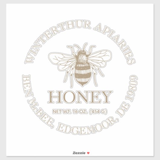 Custom Honey Business Promotional Sticker (Vel)