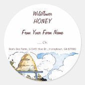 Custom Honey Happy Beehive  Art 3"-Sticker Ronde Sticker (Voorkant)