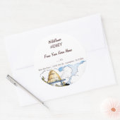 Custom Honey Happy Beehive  Art 3"-Sticker Ronde Sticker (Envelop)