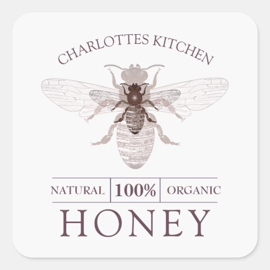 Custom Honey Product Handgemaakt Label (Voorkant)