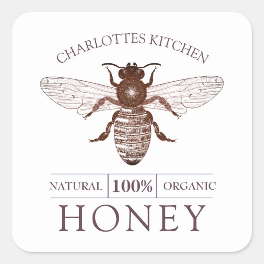 Custom Honey Product Handgemaakt Label (Voorkant)