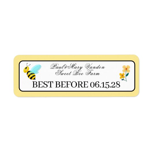 Custom Honey Stamp Durability Date Etiket (Voorkant)