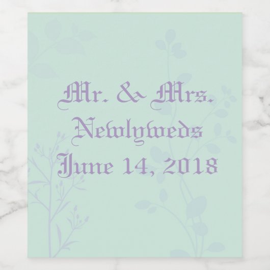 Custom HoneyMoon Wijn Etiket (Enkel label)