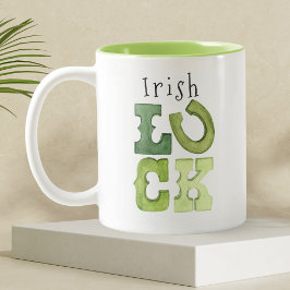 Custom Horeshoe Irish Luck St Patrick's Day Tweekleurige Koffiemok
