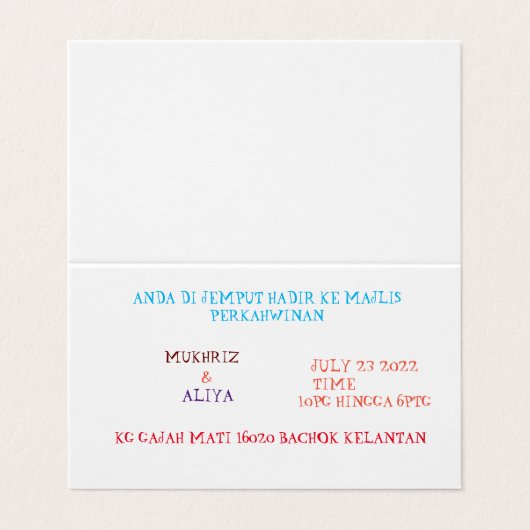 Custom Horizontal Tent Fold Folded Business Card Visitekaartje (Buitenkant ongevouwen)