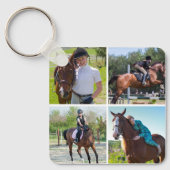 Custom Horse 5 Foto's Collage Equestrian Keepsake Sleutelhanger (Voorkant)