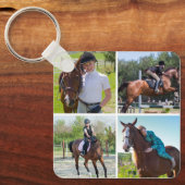 Custom Horse 5 Foto's Collage Equestrian Keepsake Sleutelhanger (Voorkant)