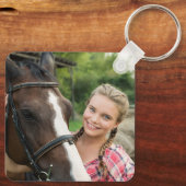 Custom Horse 5 Foto's Collage Equestrian Keepsake Sleutelhanger (Achterkant)