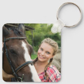 Custom Horse 5 Foto's Collage Equestrian Keepsake Sleutelhanger (Achterkant)