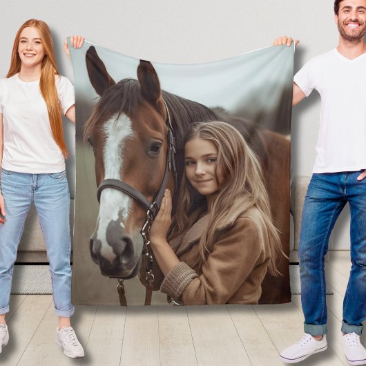 Custom Horse Fleece Deken Dochter Gift Ideeën