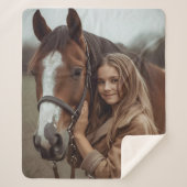 Custom Horse Lover Sherpa Blanket Equestrian Gift Deken (Voorkant)