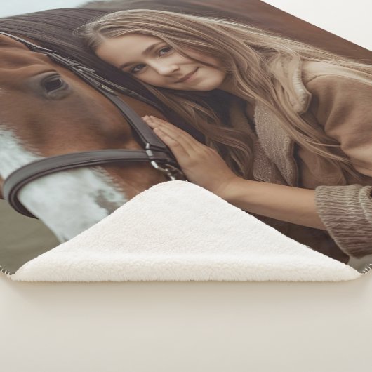 Custom Horse Lover Sherpa Blanket Equestrian Gift Deken (3/4)