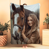 Custom Horse Lover Sherpa Blanket Equestrian Gift Deken