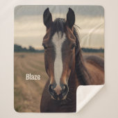 Custom Horse Lover Sherpa Deken Paardensport Gift (Voorkant)