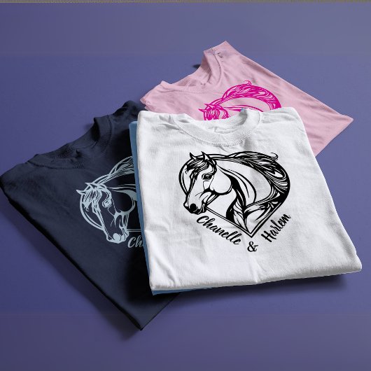 Custom Horse & Rider T-shirt met namen