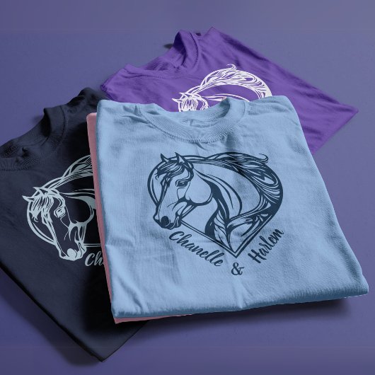 Custom Horse & Rider T-shirt met namen