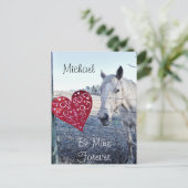 Custom HORSE Valentijn hart Feestdagenkaart (Staand voorkant)