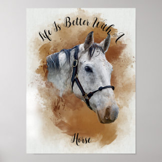 Custom Horse Waterverf Wall Art Poster