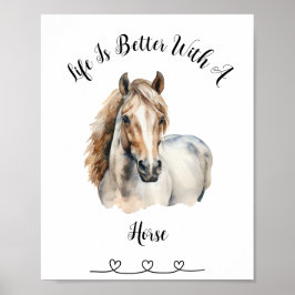 Custom Horse Waterverf Wall Art Poster
