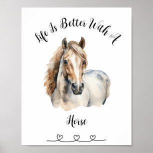 Custom Horse Waterverf Wall Art Poster