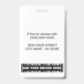 Custom Hospital Employee Logo & Photo navy blue ID Badge (Back)