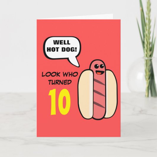 Custom Hot Dog Character Birthday Kaart (Voorkant)
