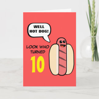 Custom Hot Dog Character Birthday Kaart