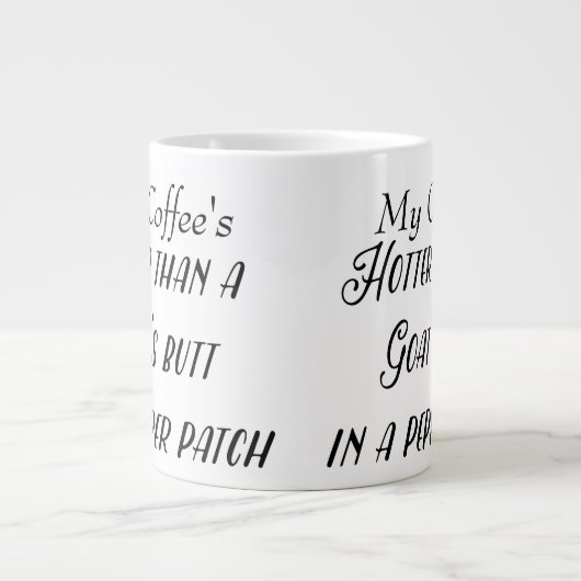 Custom・Hot Funny Pepper Patch Gezegde Grote Koffiekop (Voorkant)