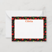 Custom Hot Peppers Illustration Note Card Notitiekaartje (Voorkant)