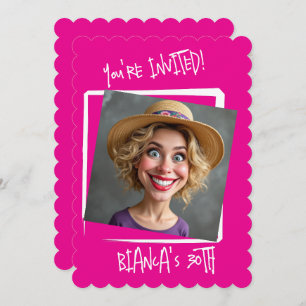 Custom Hot Pink 30e verjaardag Kaart