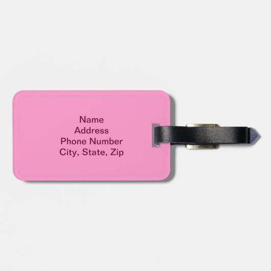 Custom Hot Pink Camouflage Bagagelabel (Achterkant horizontaal)