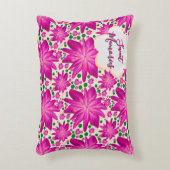 Custom Hot Pink Floral Seamless Pattern  Accent Kussen (Voorkant(Verticaal))