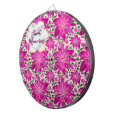 Custom Hot Pink Floral Seamless Pattern  Dartbord (Voorkant Rechts)