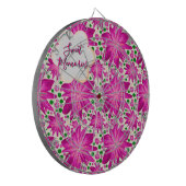 Custom Hot Pink Floral Seamless Pattern  Dartbord (Voorkant Links)