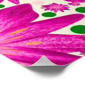 Custom Hot Pink Floral Seamless Pattern  Poster (Hoek)