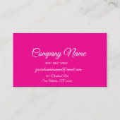 Custom Hot Pink Simple Visitekaartje (Achterkant)
