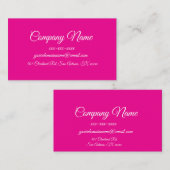 Custom Hot Pink Simple Visitekaartje (Voorkant / Achterkant)