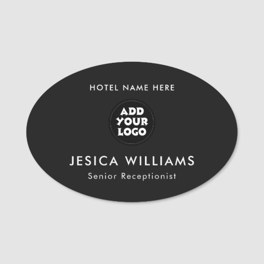 Custom Hotel Logo Name Tag with Job Title (Voorkant)