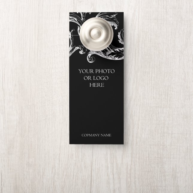 Custom Hotel Resort Zakelijk Zwart Deurhanger (Op knop)