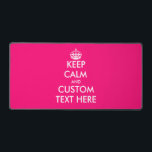 Custom houden kalme neon roze bureau mat ontwerp<br><div class="desc">Custom houden kalme neon roze bureau mat ontwerp. Aangepaste bureaumat voor kantoor of werkbank. Personaliseer met je eigen grappige Houd kalm en ga verder met citaat. Roze en witte of aangepaste kleur. Sjabloon voor moderne typografie.</div>