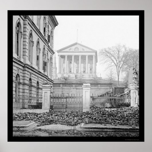 Custom House & Capitol in Richmond, VA 1865 Poster (Voorkant)