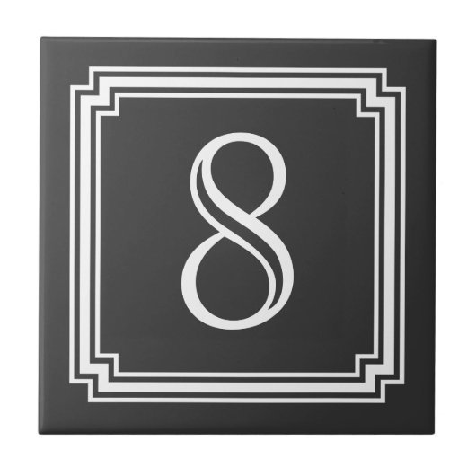 Custom House Number of Monogram Tile Tegeltje (Voorkant)