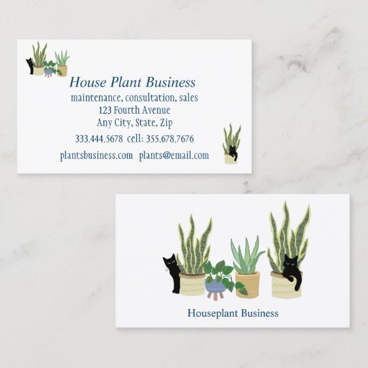 Custom House Plant Business Visitekaartje (Voorkant / Achterkant)