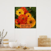 Custom Housewarming Poster Poppies (Keuken)