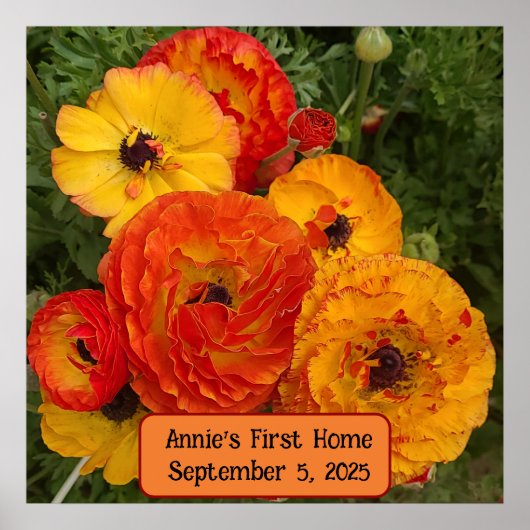 Custom Housewarming Poster Poppies (Voorkant)