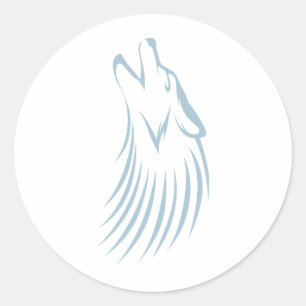 Custom Howling Coyote Logo Ronde Sticker