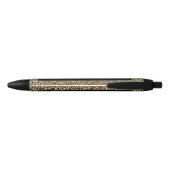 Custom HR Human Resources Leopard Print HR Zwarte Inkt Pen (Achterkant)