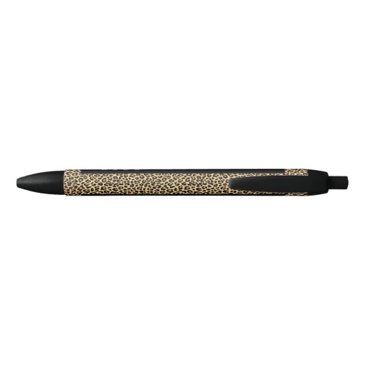 Custom HR Human Resources Leopard Print HR Zwarte Inkt Pen (Achterkant)