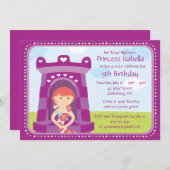 Custom HRH Princess Birthday Party Kaart (Voorkant / Achterkant)