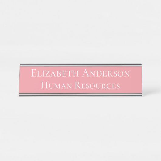 Custom Human Resources Pink Bureau Naambordje (Voorkant)